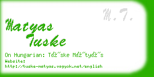 matyas tuske business card